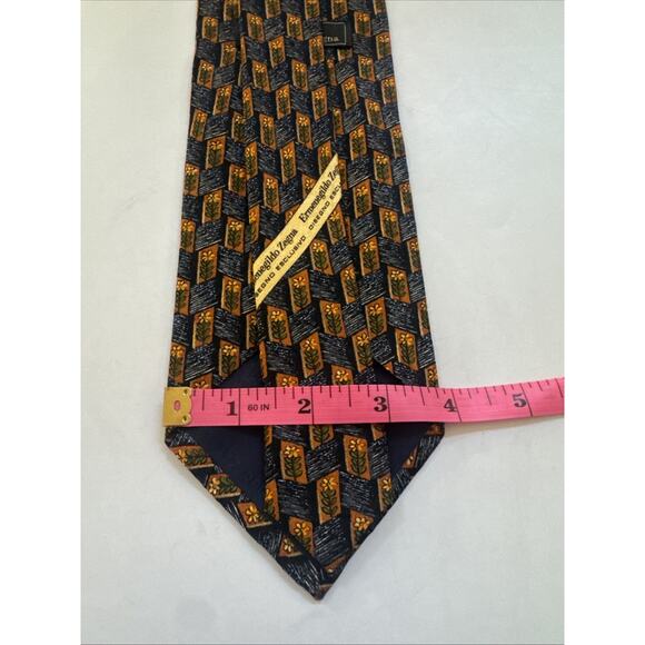 VINTAGE Ermenegildo Zegna Tie 100% Silk ITALY Made Necktie Business Formal Retro - Picture 6 of 10